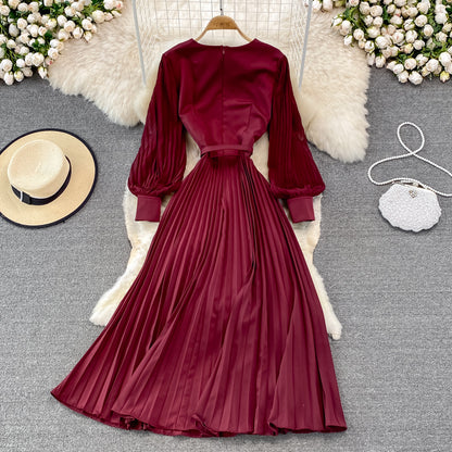 Elegant V Neck Long Sleeve Dress A Line Fashion Dress RF0228