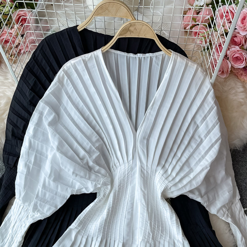 Unique V Neck Long Sleeve Dress Fashion Dress RF0226