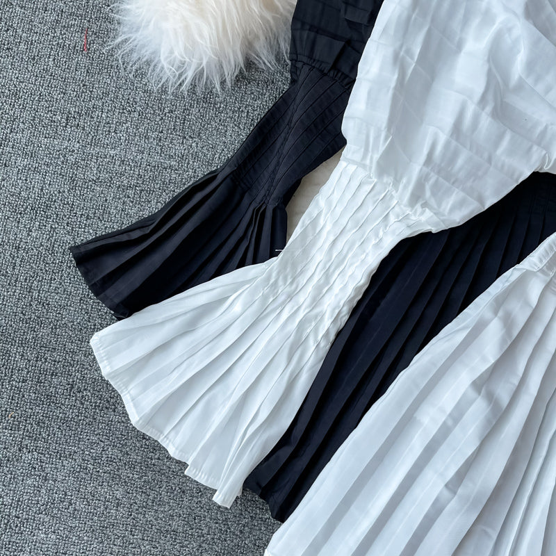 Unique V Neck Long Sleeve Dress Fashion Dress RF0226