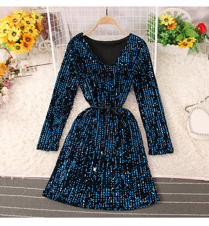Shiny Sequins Short Dress Fashion Dress RF0224