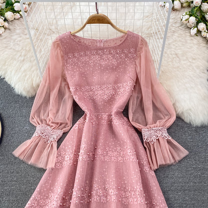 Cute Lace Pearl Dress A Line Fashion Dress RF0223