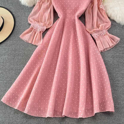 Cute Lace Long Sleeve Dress A Line Fashion Dress RF0222