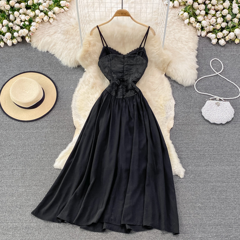 Cute Black A Line Dress Black Fashion Dress RF0220