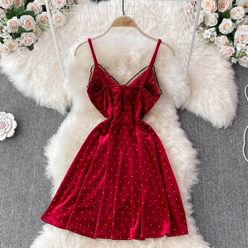 Sexy V Neck Short A Line Dress Fashion Dress RF0216