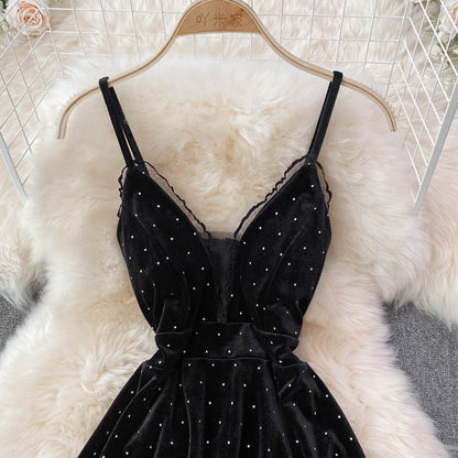 Sexy V Neck Short A Line Dress Fashion Dress RF0216