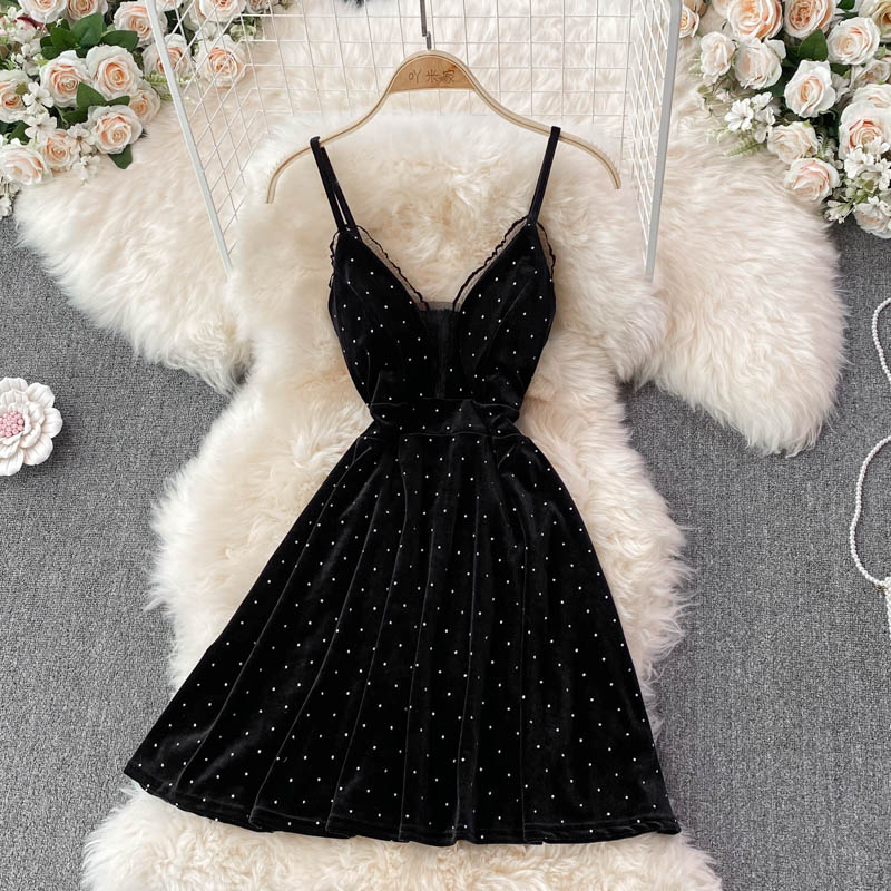 Sexy V Neck Short A Line Dress Fashion Dress RF0216