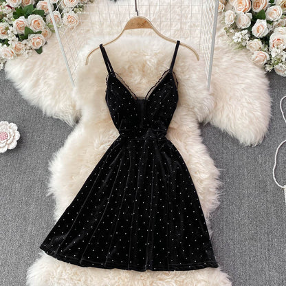 Sexy V Neck Short A Line Dress Fashion Dress RF0216
