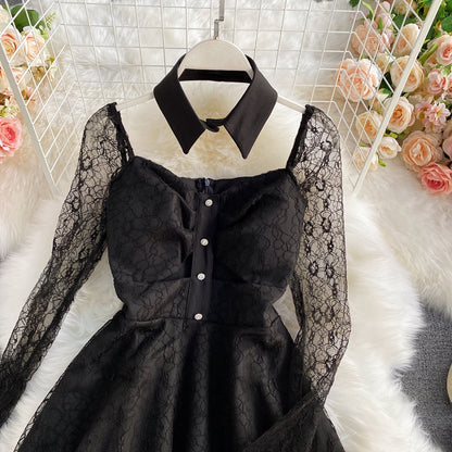 Sexy Lace Long Sleeve Dress A Line Fashion Dress RF0215