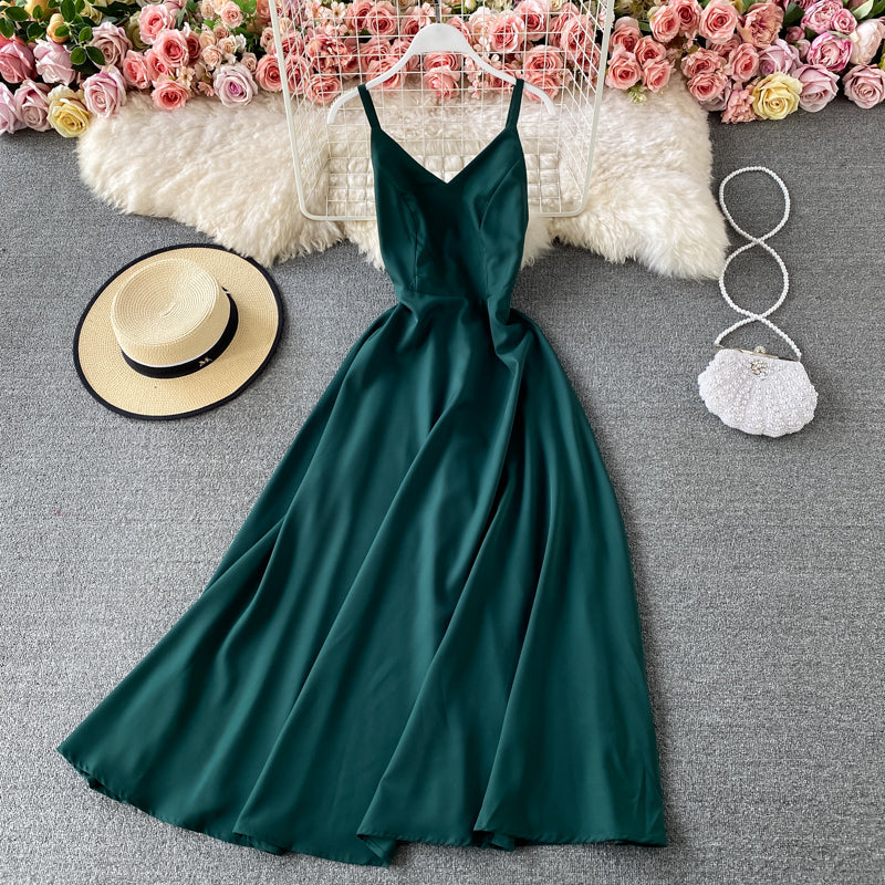 Simple V Neck Short Dress A Line Fashion Dress RF0210