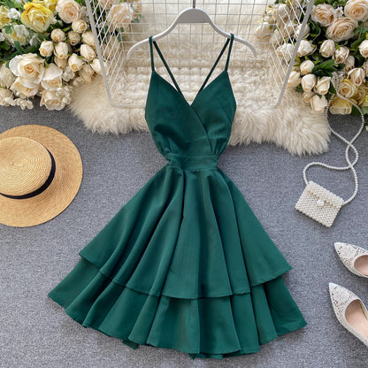 Cute V Neck Short Dress A Line Fashion Dresses RF0208