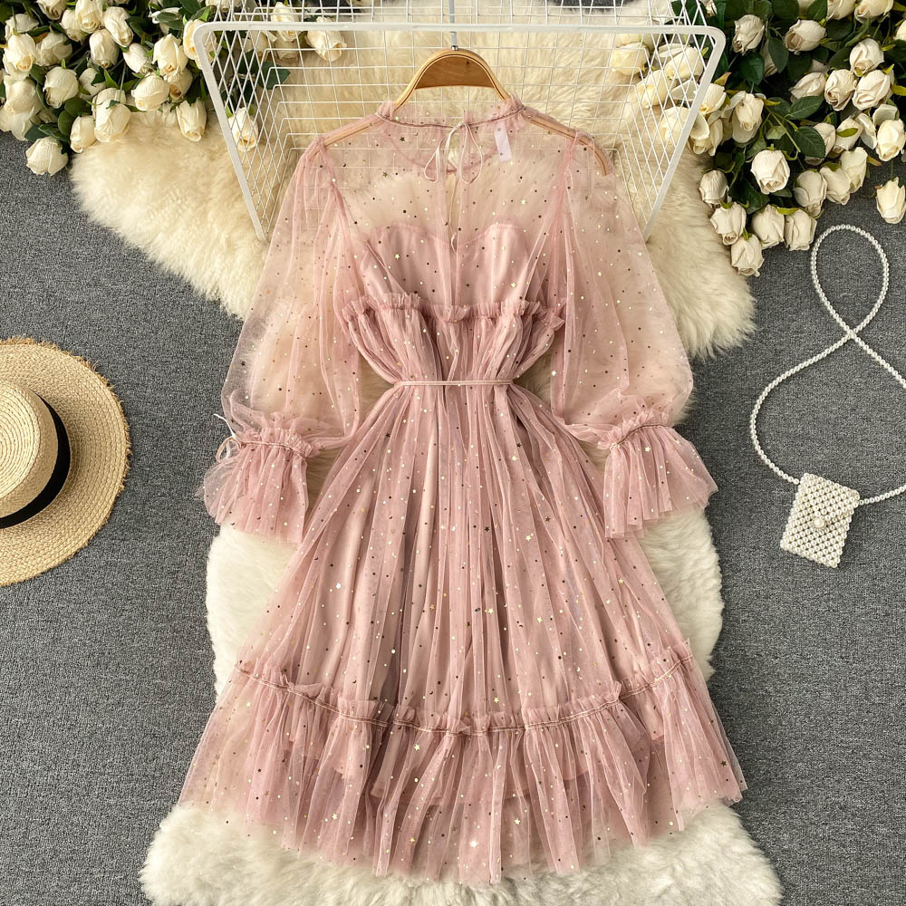Cute Tulle Long Sleeve Dress Fashion Dress RF0207