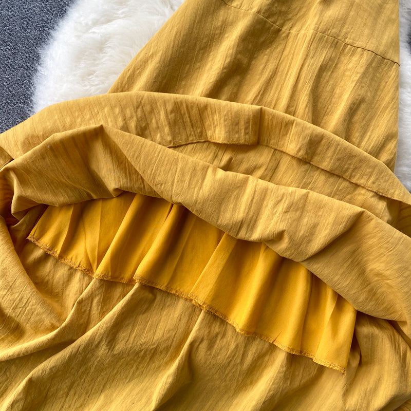 Cute Yellow Two Pieces Dress Fashion Dress RF0203