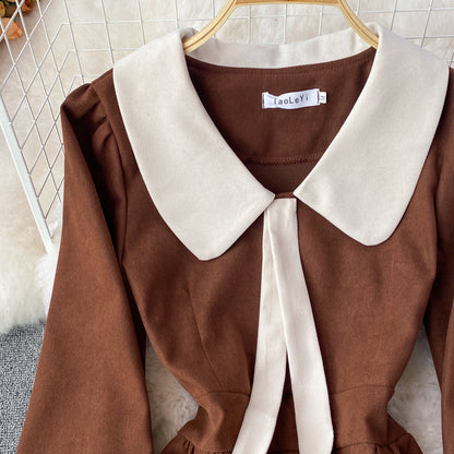 Sweet Corduroy Long Sleeve Dress Fashion Dress RF0194