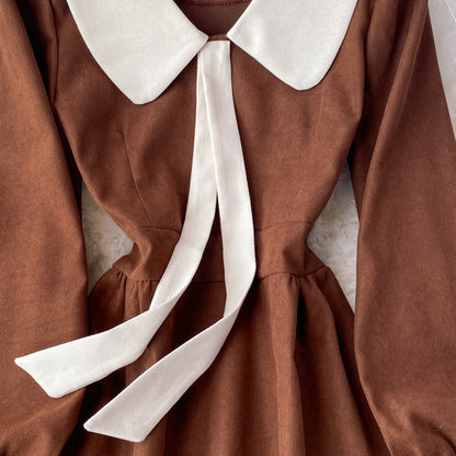 Sweet Corduroy Long Sleeve Dress Fashion Dress RF0194