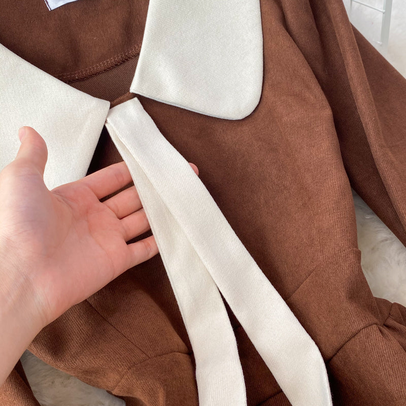 Sweet Corduroy Long Sleeve Dress Fashion Dress RF0194
