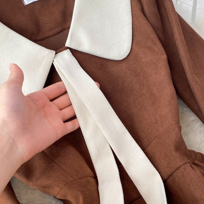 Sweet Corduroy Long Sleeve Dress Fashion Dress RF0194