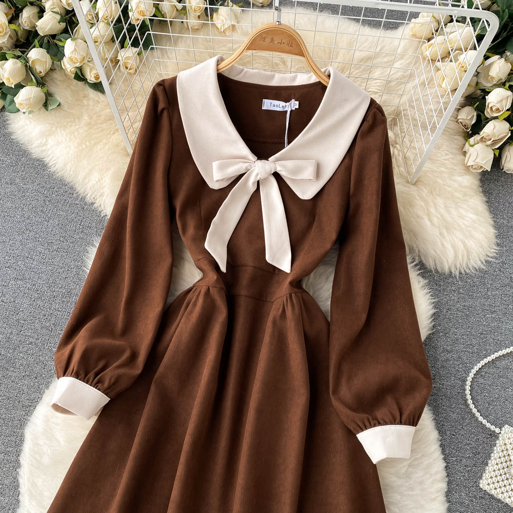 Lovely Bow-knot Long-sleeved Dress RF0192