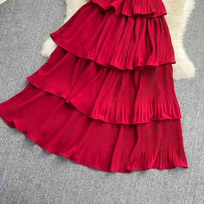 Cute V Neck Chiffon Long Dress Fashion Dress RF0189