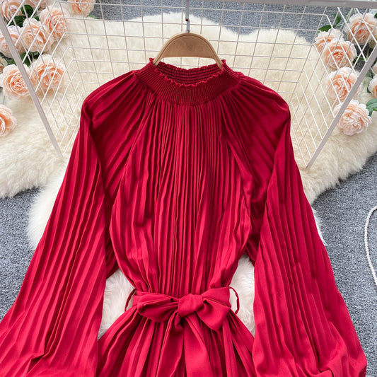 Simple Chiffon Long Sleeve Dress A Line Fashion Dress RF0187