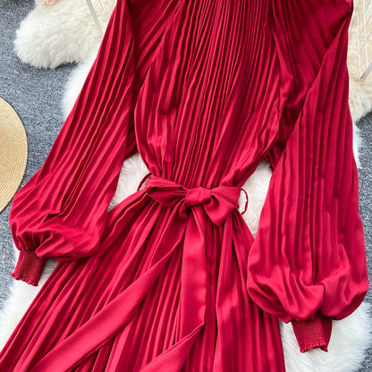 Simple Chiffon Long Sleeve Dress A Line Fashion Dress RF0187