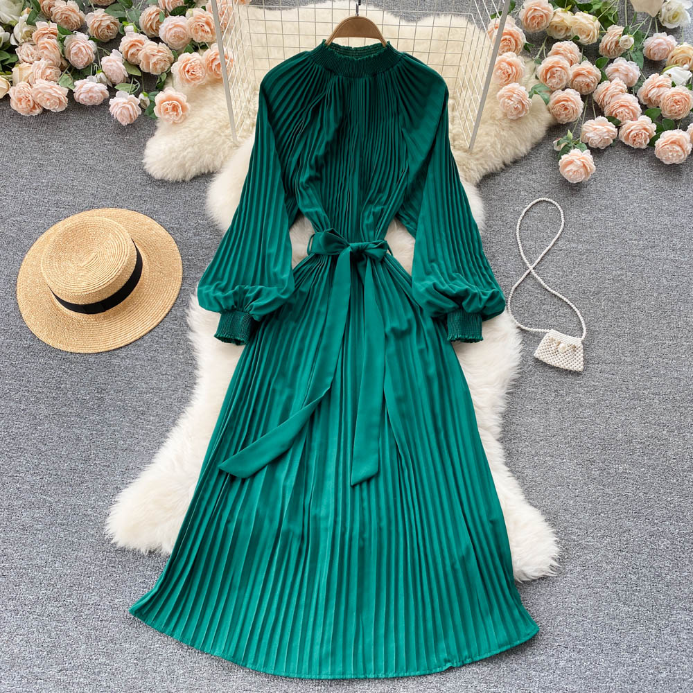 Simple Chiffon Long Sleeve Dress A Line Fashion Dress RF0187