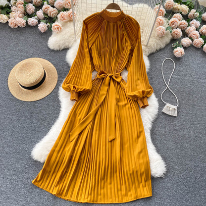 Simple Chiffon Long Sleeve Dress A Line Fashion Dress RF0187