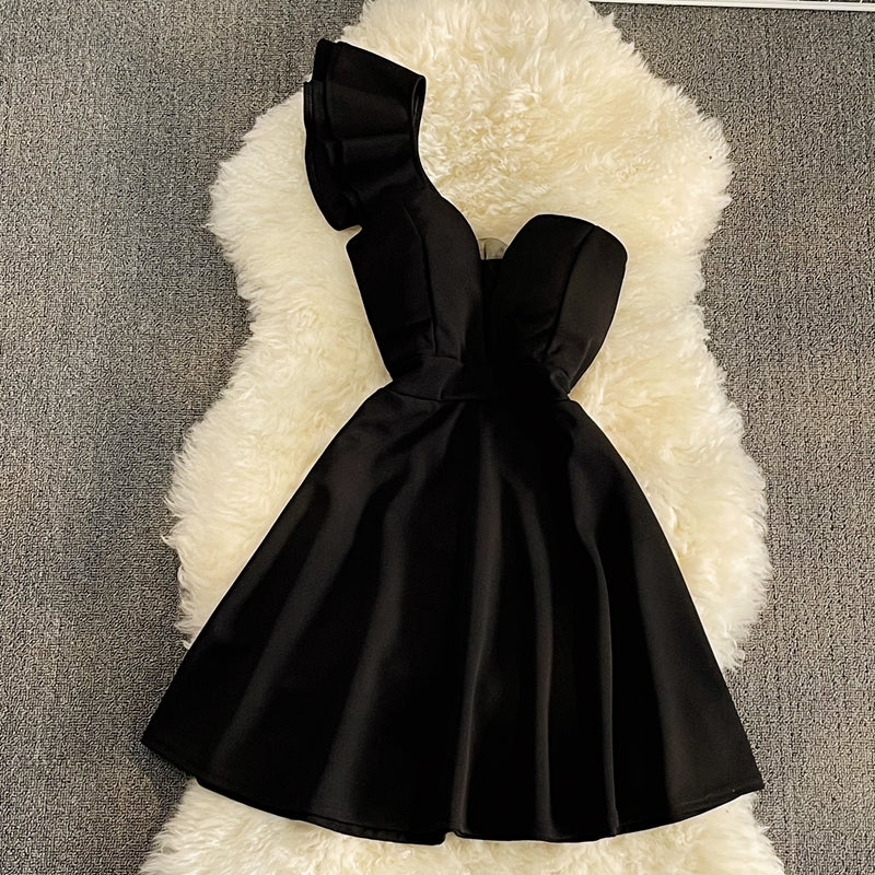Cute A Line Short Dress One Shoulder Dress RF0168