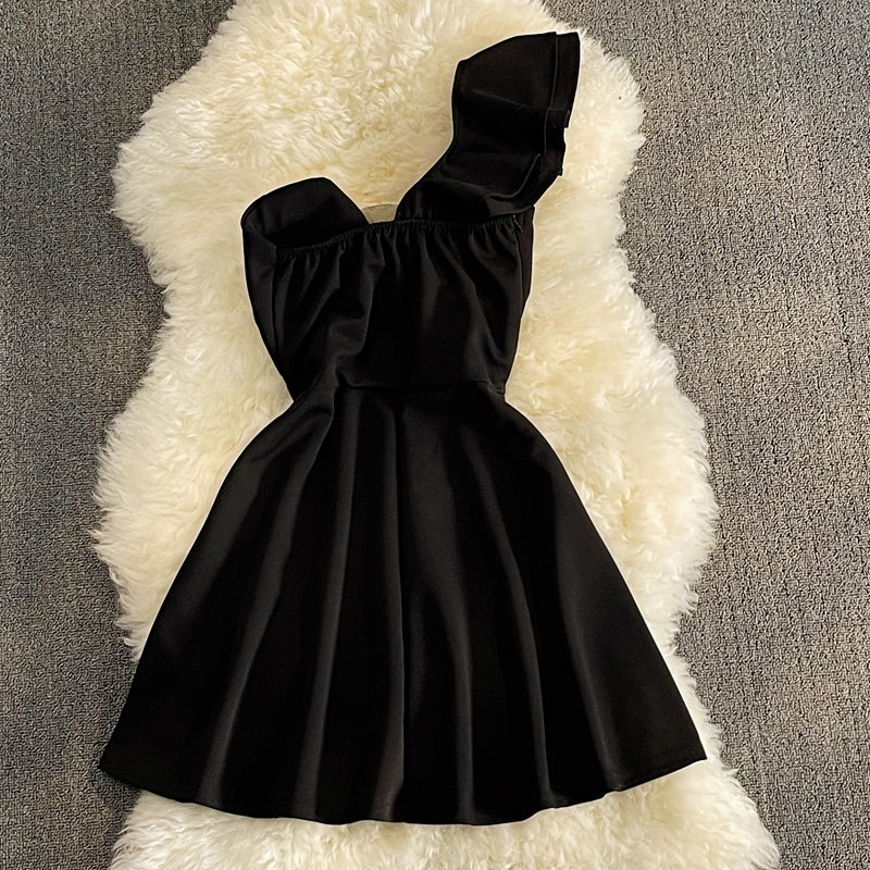 Cute A Line Short Dress One Shoulder Dress RF0168