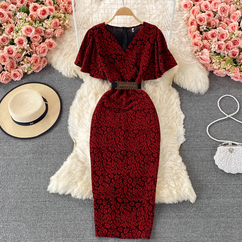 Stylish V Neck Short Dress Fashion Women Dress RF0165