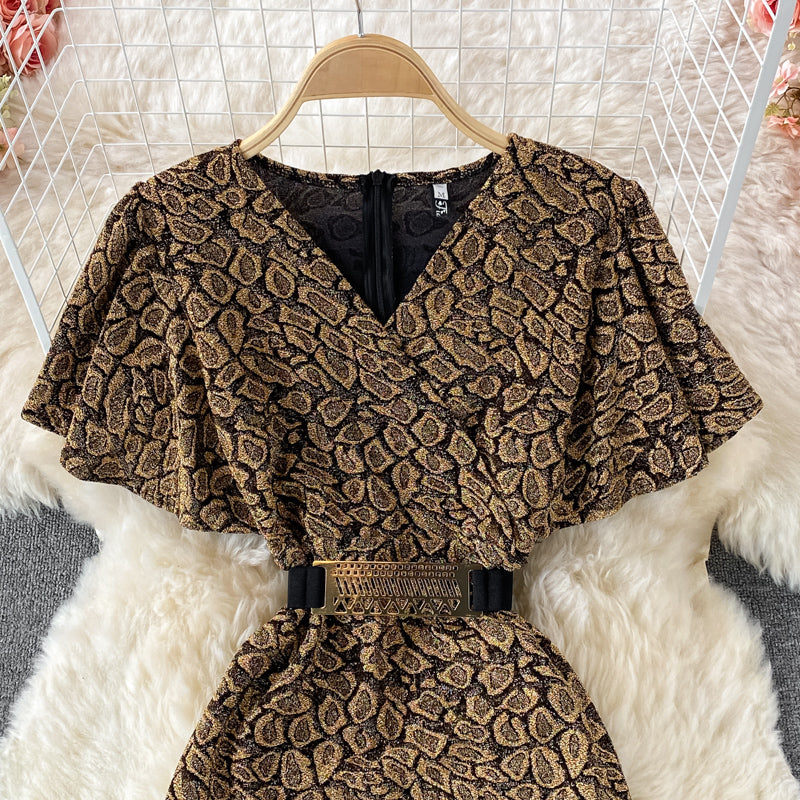 Stylish V Neck Short Dress Fashion Women Dress RF0165