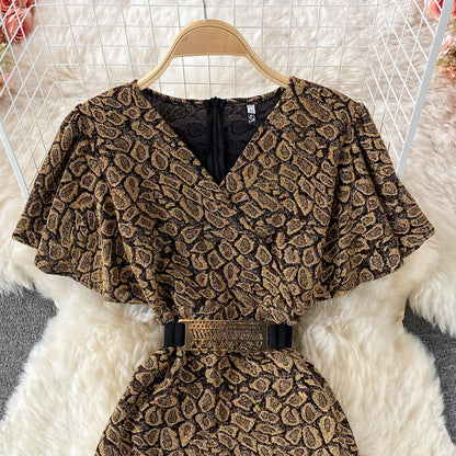 Stylish V Neck Short Dress Fashion Women Dress RF0165