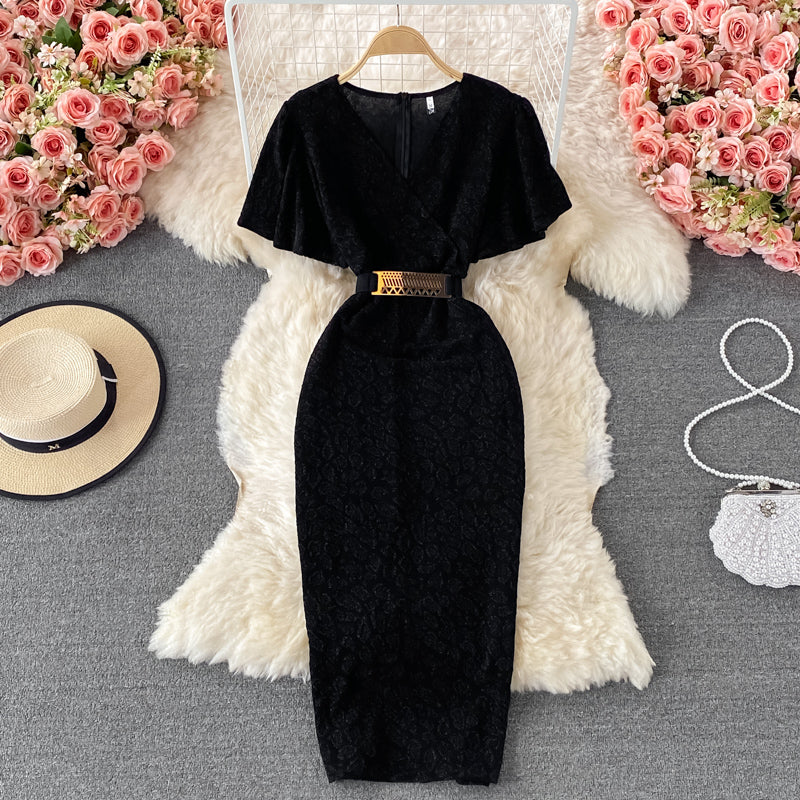 Stylish V Neck Short Dress Fashion Women Dress RF0165