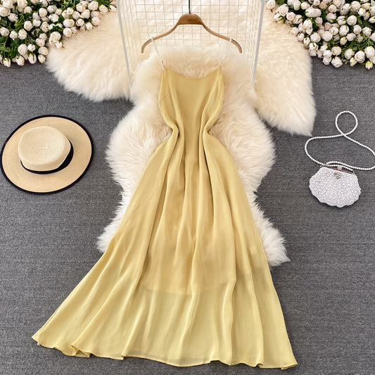Yellow A Line Short Dress Fashion Girl Dress RF0163