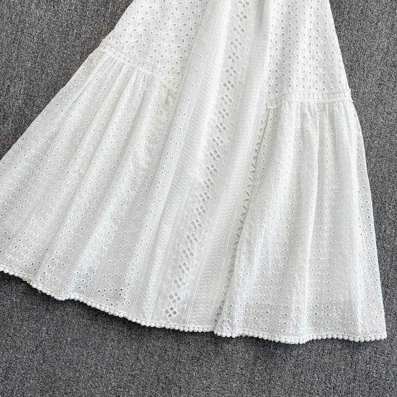 Sweet Lace Short A Line Dress White Fashion Dress RF0162