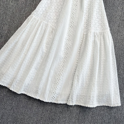 Sweet Lace Short A Line Dress White Fashion Dress RF0162