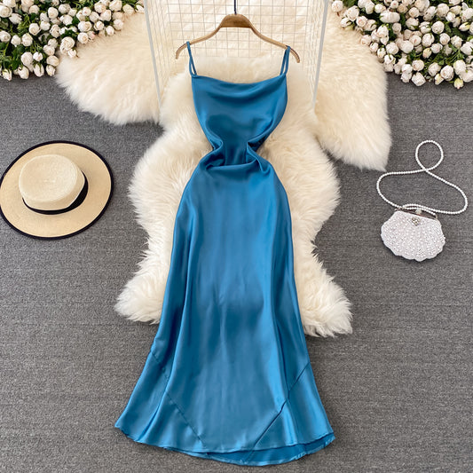 Simple Satin Short Dress Fashion Dress RF0157