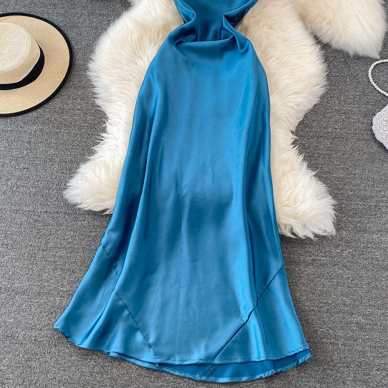 Simple Satin Short Dress Fashion Dress RF0157