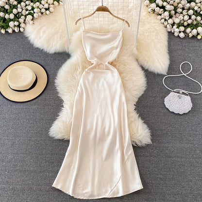 Simple Satin Short Dress Fashion Dress RF0157