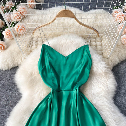 Cute A Line Irregular Dress Green Fashion Dress RF0153