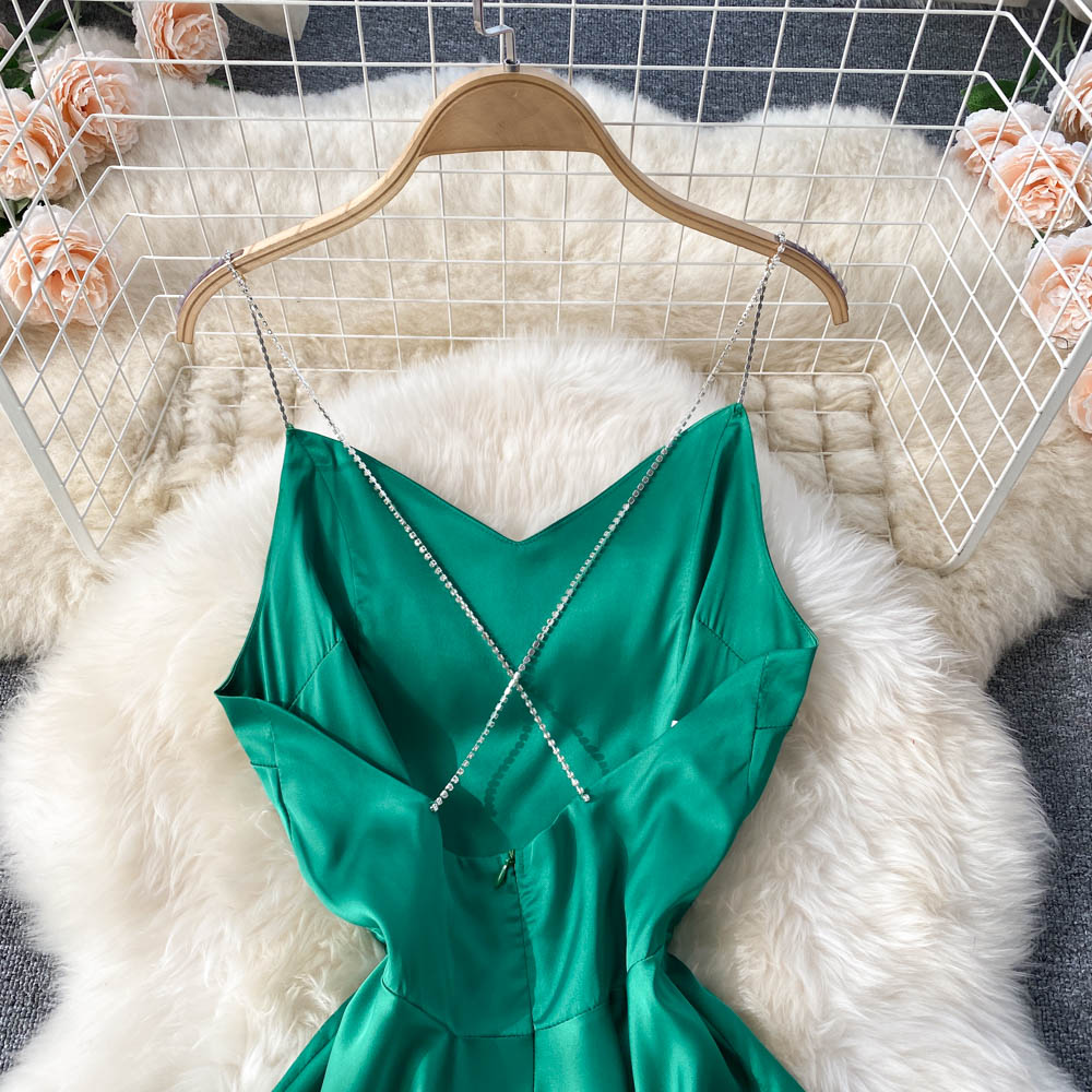 Cute A Line Irregular Dress Green Fashion Dress RF0153