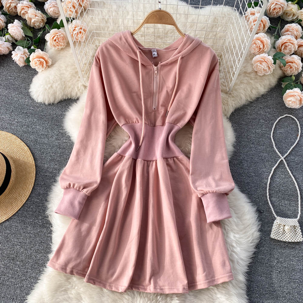 Casual Hooded A Line Dress RF0152