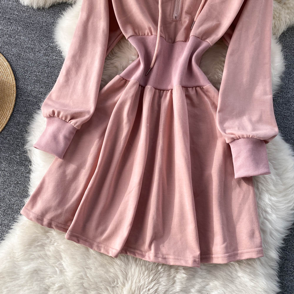Casual Hooded A Line Dress RF0152