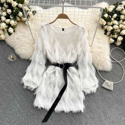Cute A Line Tassel Long Sleeve Dress Fashion Dress RF0150