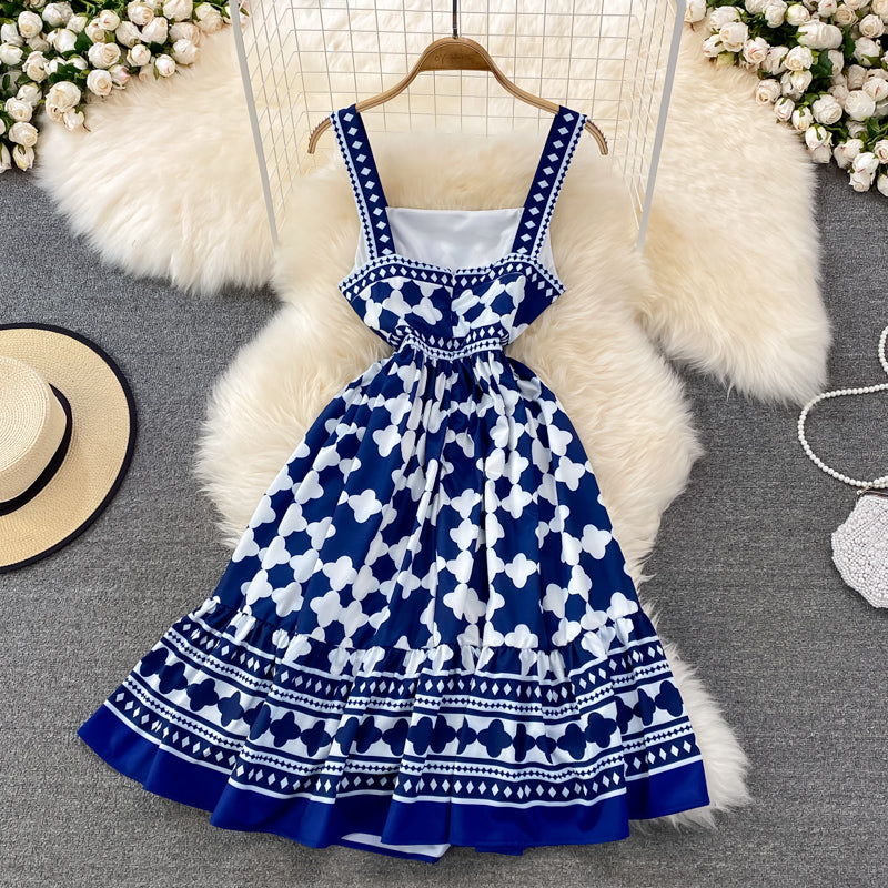 Cute A Line Short Dress Blue Fashion Dress RF0149