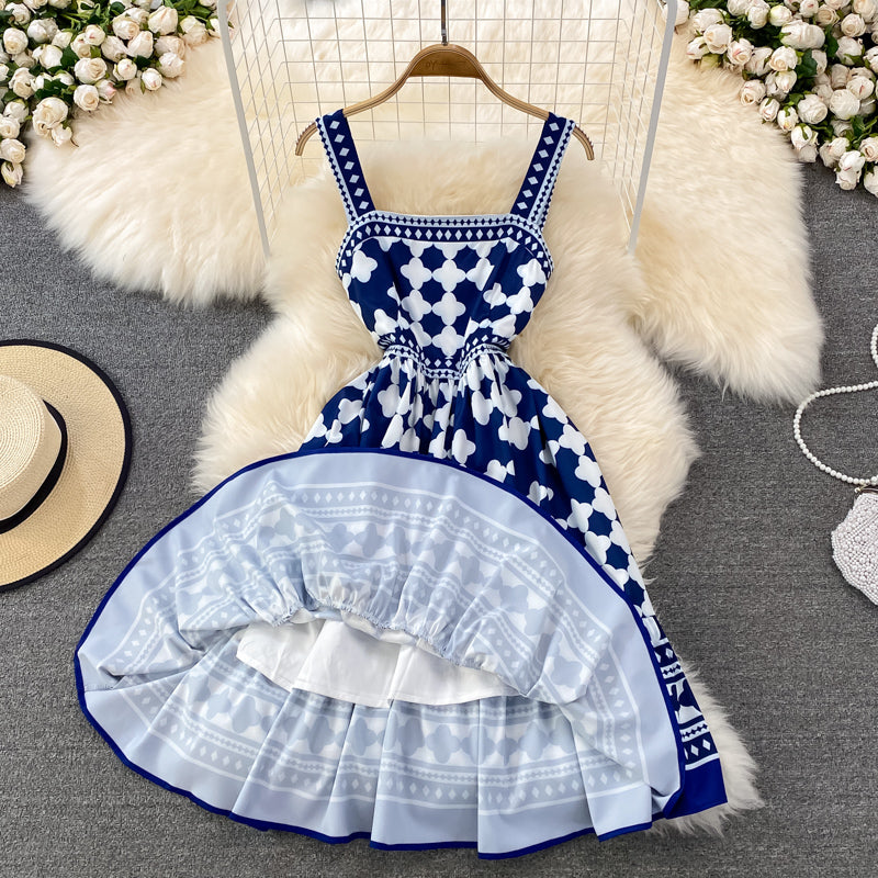 Cute A Line Short Dress Blue Fashion Dress RF0149