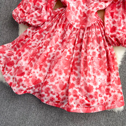 Cute A Line Floral Short Dress Fashion Girl Dress RF0147
