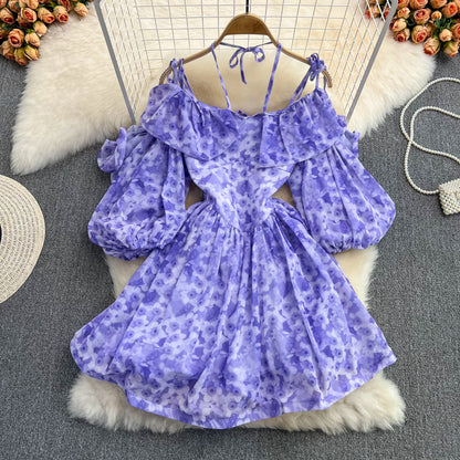 Cute A Line Floral Short Dress Fashion Girl Dress RF0147
