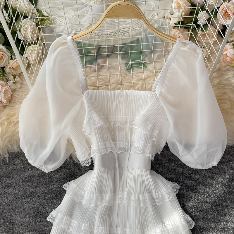 Cute Bow Dress White A Line Fashion Dress RF0136