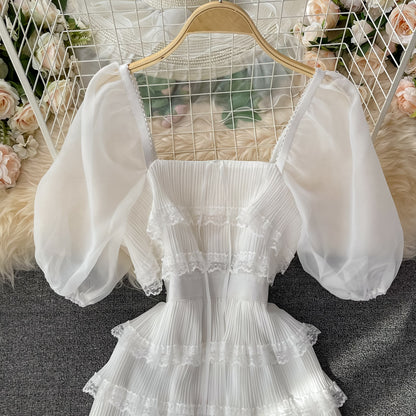 Cute Bow Dress White A Line Fashion Dress RF0136