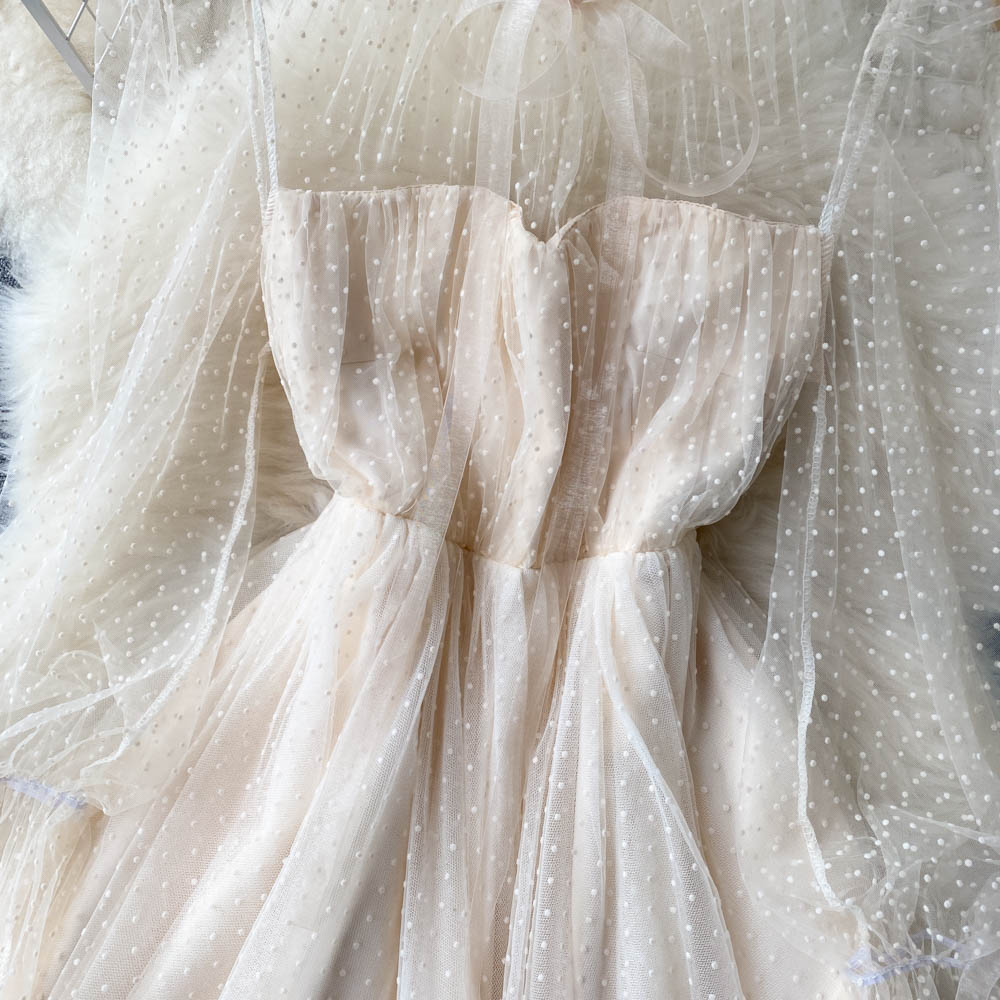 Cute Tulle Long Sleeve Dress A Line Short Dress RF0133